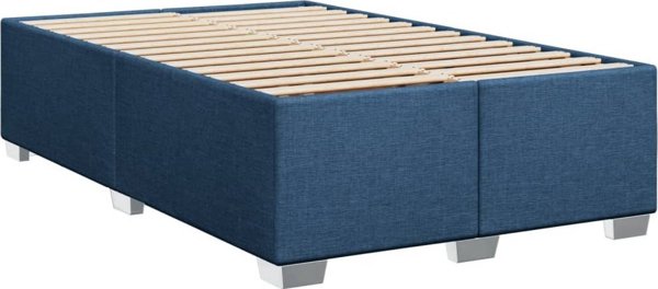 vidaXL Κρεβάτι Continental με Στρώμα, Μπλε, Ύφασμα 100x200 εκ.