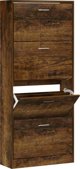 vidaXL Ράφι για παπούτσια, καπνιστή δρυς, 63x24x147 εκ.
