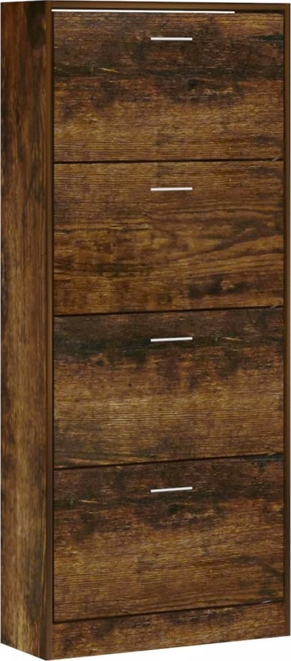 vidaXL Ράφι για παπούτσια, καπνιστή δρυς, 63x24x147 εκ.