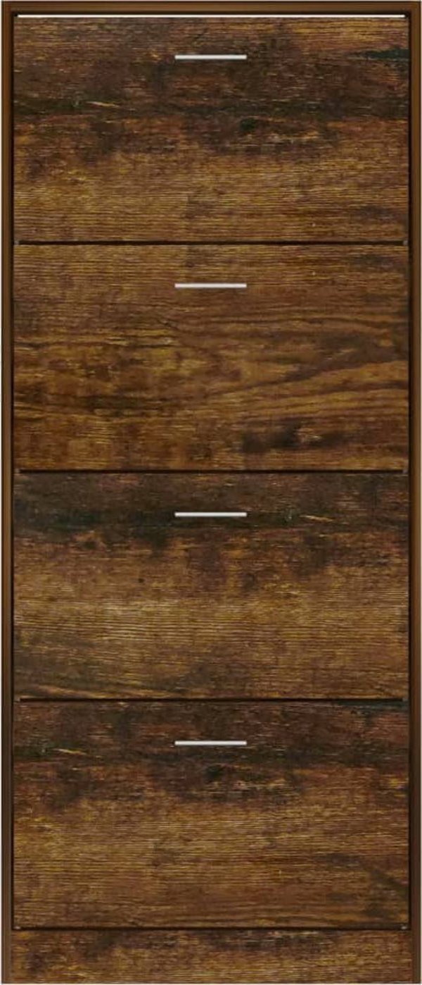 vidaXL Ράφι για παπούτσια, καπνιστή δρυς, 63x24x147 εκ.