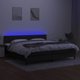vidaXL Κρεβάτι Continental με στρώμα, μαύρο, 200 x 200 cm, ύφασμα