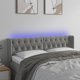 vidaXL Κεφαλάρι για κρεβάτι με LED, ανοιχτό γκρι, 163x16x78/88 cm, βελούδο