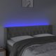 vidaXL Κεφαλάρι για κρεβάτι με LED, ανοιχτό γκρι, 163x16x78/88 cm, βελούδο