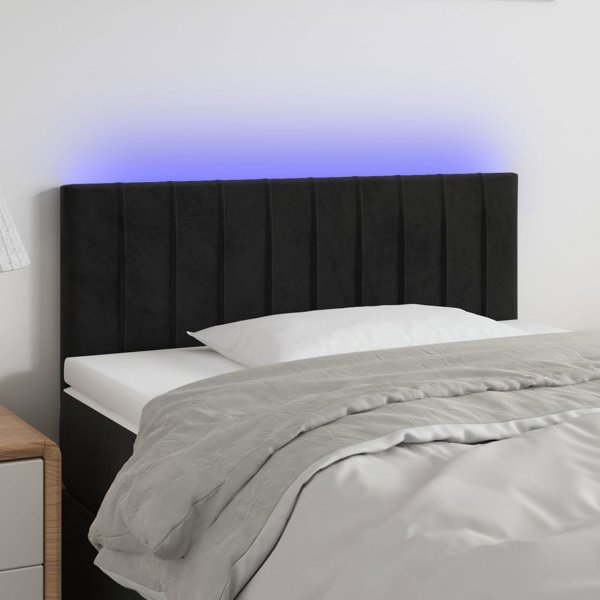 vidaXL Zaglowek do lozka z LED, mavro, 100x5x78/88 cm, aksamit