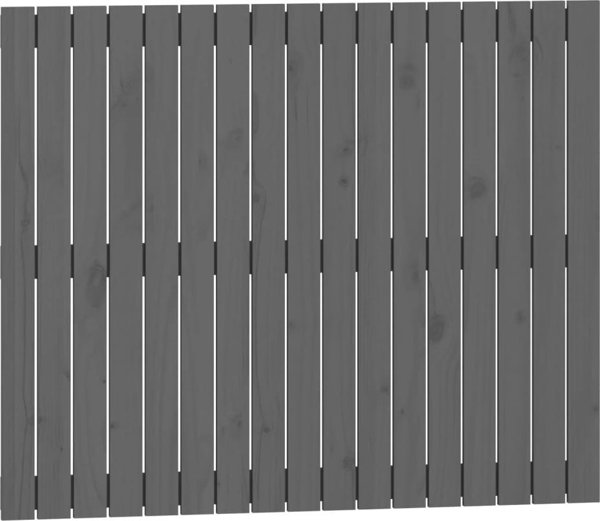 vidaXL Κεφαλάρι κρεβατιού, γκρι, 108x3x90 cm, μασίφ ξύλο πεύκου