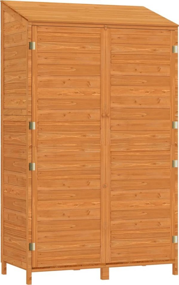 vidaXL Αποθήκη κήπου, καφέ, 102x52x174,5 εκ., από μασίφ ξύλο έλατου