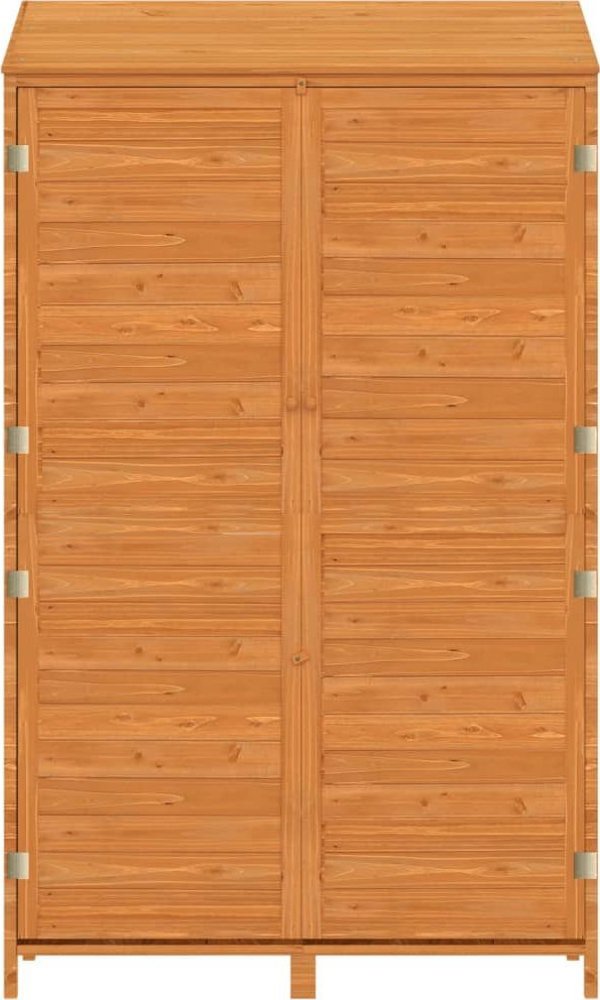 vidaXL Αποθήκη κήπου, καφέ, 102x52x174,5 εκ., από μασίφ ξύλο έλατου