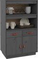 vidaXL Szafka, szara, 67x40x108,5 cm, lite drewno sosnowe