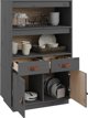 vidaXL Szafka, szara, 67x40x108,5 cm, lite drewno sosnowe