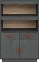 vidaXL Szafka, szara, 67x40x108,5 cm, lite drewno sosnowe