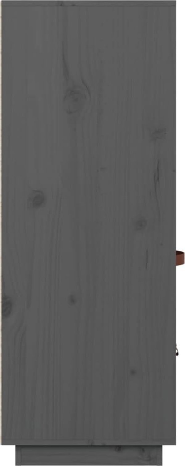 vidaXL Szafka, szara, 67x40x108,5 cm, lite drewno sosnowe