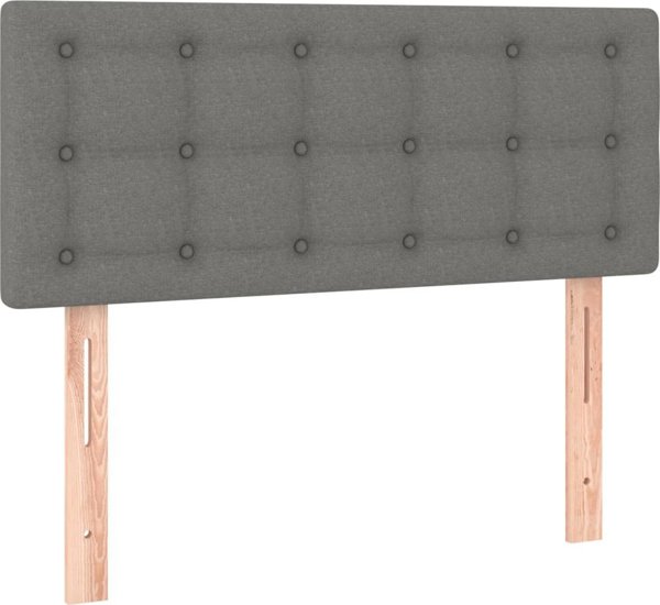 vidaXL Κεφαλάρι κρεβατιού, σκούρο γκρι, 100x5x78/88 cm, ύφασμα