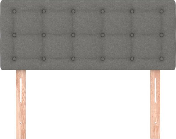 vidaXL Κεφαλάρι κρεβατιού, σκούρο γκρι, 100x5x78/88 cm, ύφασμα