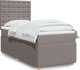 vidaXL Λουζκο κόντινενταλ με στρώμα, taupe ύφασμα 90x200 εκ.