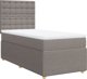 vidaXL Λουζκο κόντινενταλ με στρώμα, taupe ύφασμα 90x200 εκ.