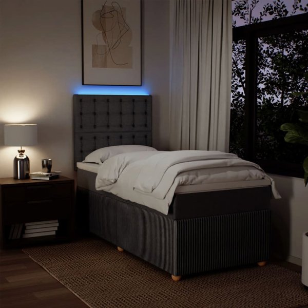 vidaXL Λουζκο κόντινενταλ με στρώμα, taupe ύφασμα 90x200 εκ.