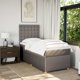 vidaXL Λουζκο κόντινενταλ με στρώμα, taupe ύφασμα 90x200 εκ.