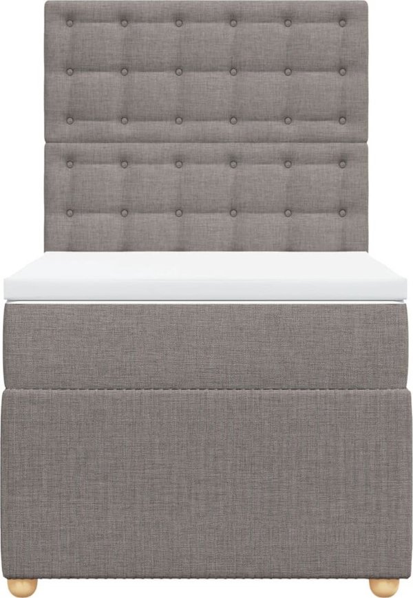 vidaXL Λουζκο κόντινενταλ με στρώμα, taupe ύφασμα 90x200 εκ.