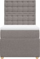 vidaXL Λουζκο κόντινενταλ με στρώμα, taupe ύφασμα 90x200 εκ.