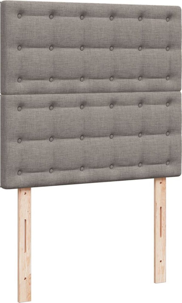 vidaXL Λουζκο κόντινενταλ με στρώμα, taupe ύφασμα 90x200 εκ.