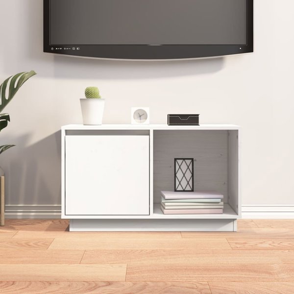 vidaXL Έπιπλο TV κάτω από την τηλεόραση, λευκό, 74x35x44 cm, ελαφρύ ξύλο πεύκου