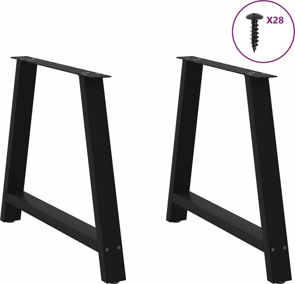 vidaXL vidaXL Nogi do stolika kawowego, 2 szt., czarne, 100x(72-73) cm, stal