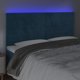 Κεφαλάρι κρεβατιού με LED vidaXL, σκούρο μπλε, 200x5x118/128 εκ.
