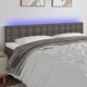 vidaXL Zaglowek do lozka z LED, szary, 160x5x78/88 cm, sztuczna skora