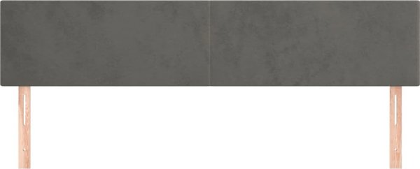 vidaXL Κεφαλάρια κρεβατιού, σετ 2 τεμαχίων, σκούρο γκρι, 100x5x78/88 cm, αριστερή υφή