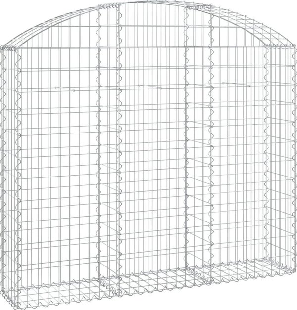 vidaXL Καμπυλωτός Γκαμπιόν Καλάθι 150x30x120/140 cm από Γαλβανισμένο Σίδερο