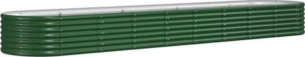 vidaXL vidaXL Donica ogrodowa, malowana proszkowo stal, 368x80x36 cm, zielona