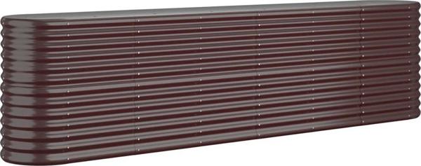 vidaXL Κασπώ κήπου, βαμμένο με πούδρα ατσάλι, 260x40x68 cm, καφέ