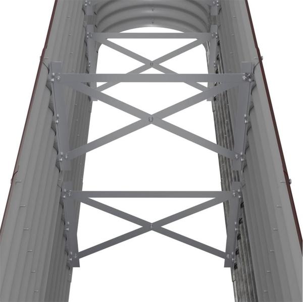 vidaXL Κασπώ κήπου, βαμμένο με πούδρα ατσάλι, 260x40x68 cm, καφέ