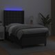 vidaXL Logko kontynentalne z materacem i LED czarna ekoskora 80x200 cm