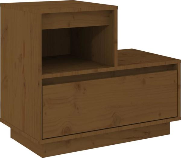 vidaXL Κομοδίνα, 2 τμχ, μελί καφέ, 60x34x51 εκ, μασίφ πεύκο