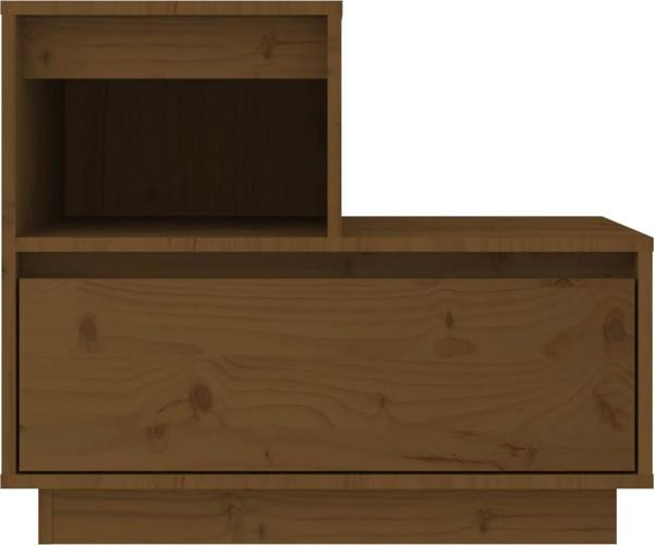 vidaXL Κομοδίνα, 2 τμχ, μελί καφέ, 60x34x51 εκ, μασίφ πεύκο