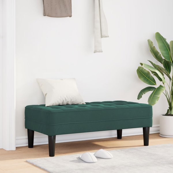 vidaXL Πάγκος βεράντας σκούρο πράσινο 113x57x39 εκ. βελούδινος