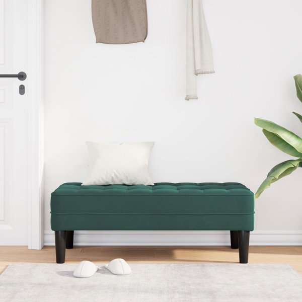 vidaXL Πάγκος βεράντας σκούρο πράσινο 113x57x39 εκ. βελούδινος