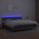 vidaXL Lozko kontynentalne z materacem i LED, szara ekoskora 160x200cm