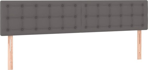 vidaXL Lozko kontynentalne z materacem i LED, szara ekoskora 160x200cm