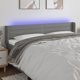 vidaXL Zaglowek do lozka z LED, ciemnoszary, 203x16x78/88 cm, tkanina