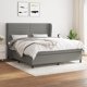vidaXL Kρεβάτι continental με στρώμα, σκούρο γκρι ύφασμα 160x200 εκ.