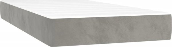 vidaXL Υπέρδιπλο κρεβάτι με στρώμα και LED, γκρι, 200x200 εκ., βελούδο