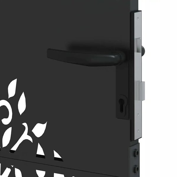 vidaXL VidaXL Brama ogrodowa Czarny 110 x 130 cm Stal Malowana Proszkowo