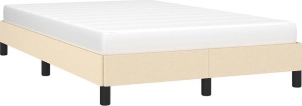 vidaXL Rama κρεβατιού, κρεμ, 120x200 εκ., επενδεδυμένη με ύφασμα