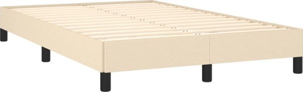 vidaXL Rama κρεβατιού, κρεμ, 120x200 εκ., επενδεδυμένη με ύφασμα