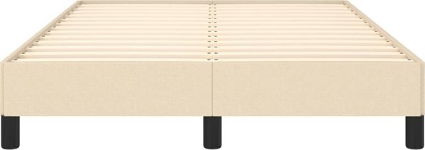 vidaXL Rama κρεβατιού, κρεμ, 120x200 εκ., επενδεδυμένη με ύφασμα
