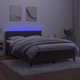 vidaXL Κρεβάτι κοντινεντάλ με στρώμα και LED, γκρι βελούδο, 140x190εκ