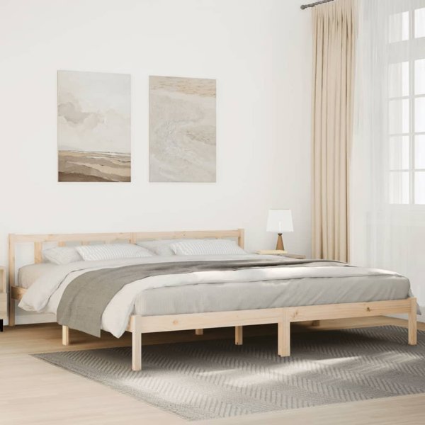 vidaXL Μεγάλο κρεβάτι χωρίς στρώμα, 180x210 εκ., από μασίφ πεύκο