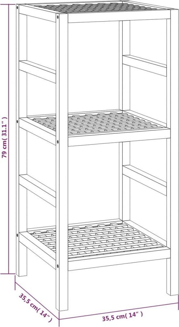vidaXL Ράφι Μπάνιου, 35,5x35,5x79 εκ., Από Ξύλο Καρυδιάς
